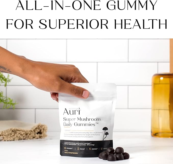 Auri Super Mushroom Daily Gummies — Immunity & Wellness Support