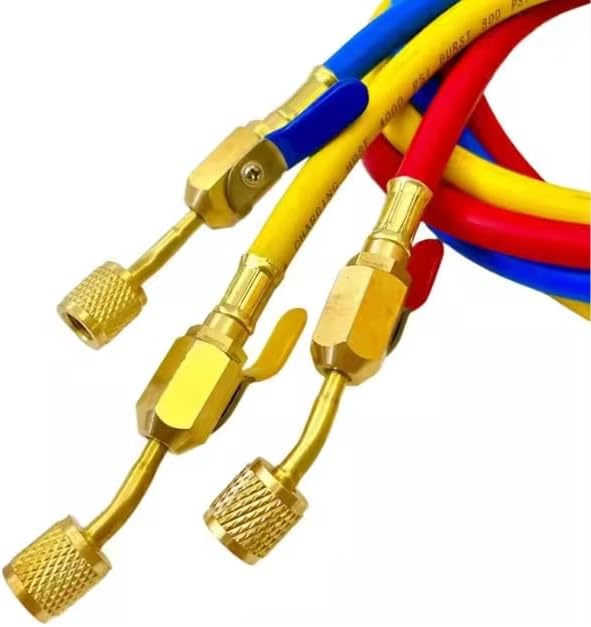 Yellow Jacket Refrigerant Charging Hose with Ball Valves — High-Pressure HVAC Manifold Hose