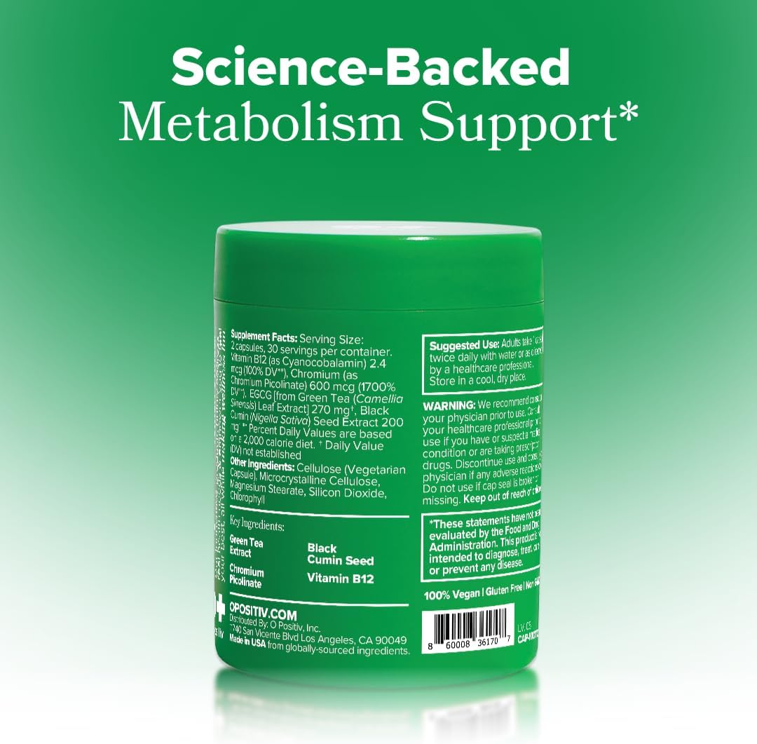 O Positiv Moto Women’s Metabolism Support – Vegan Capsules (30 Servings)