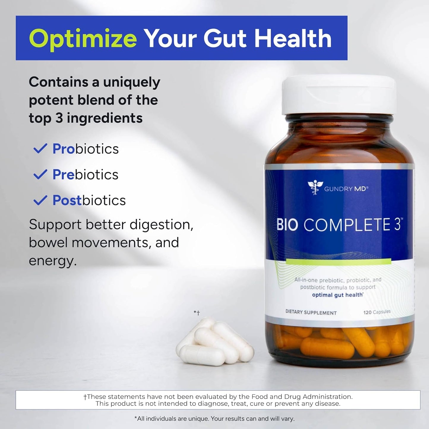 Gundry MD Bio Complete 3 Probiotic Supplement – 30 Day Supply