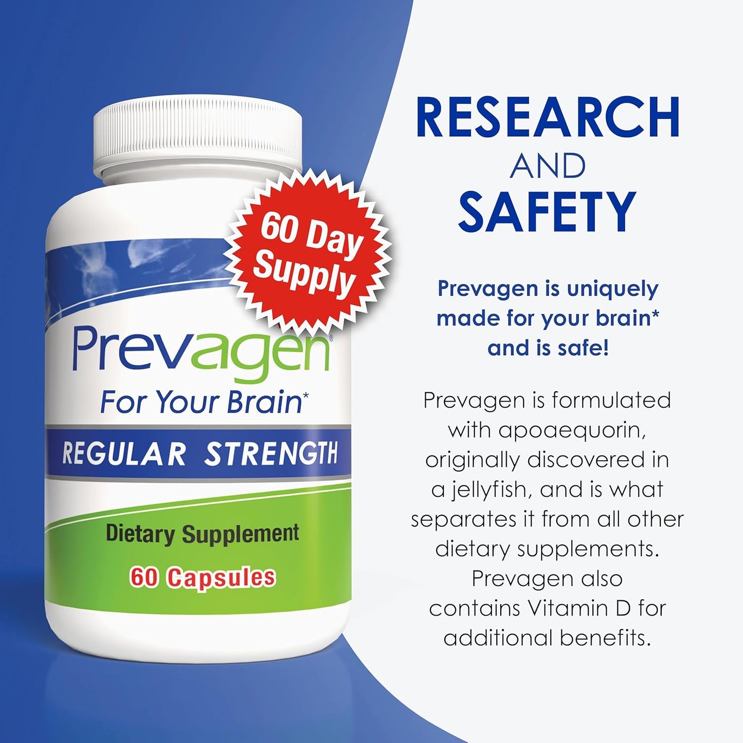 Prevagen Regular Strength 60 Capsules – 2 Month Supply