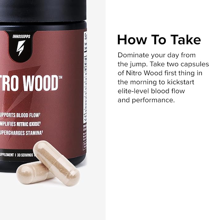InnoSupps Nitro Wood — Enhanced Circulation Support & Nitric Oxide Booster (60 Caps)