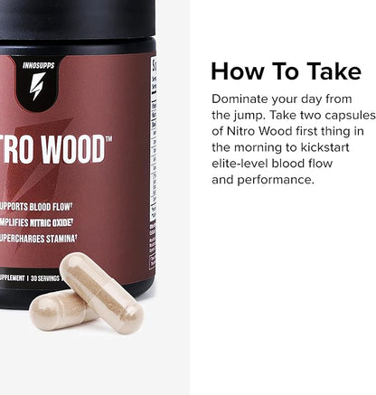 InnoSupps Nitro Wood — Enhanced Circulation Support & Nitric Oxide Booster (60 Caps)