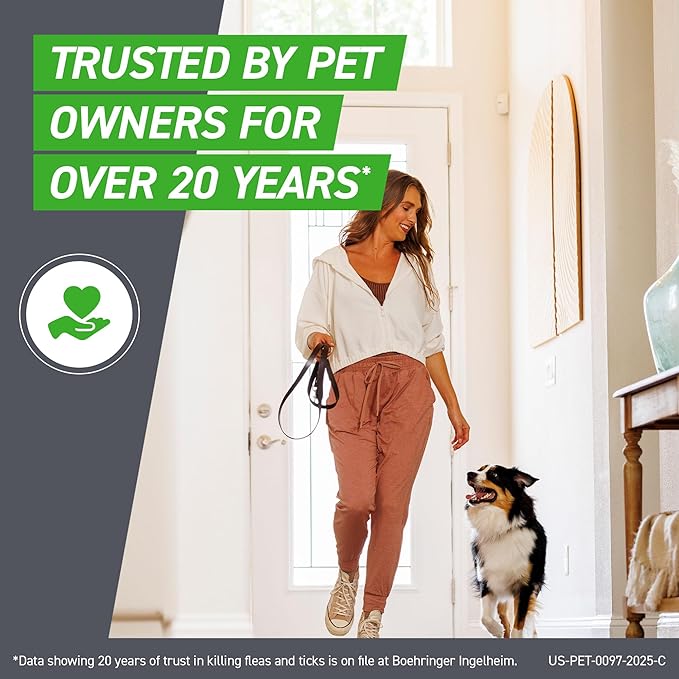 FRONTLINE Plus Flea & Tick Treatment for Large Dogs (45-88 lbs) — 6 Dose Pack