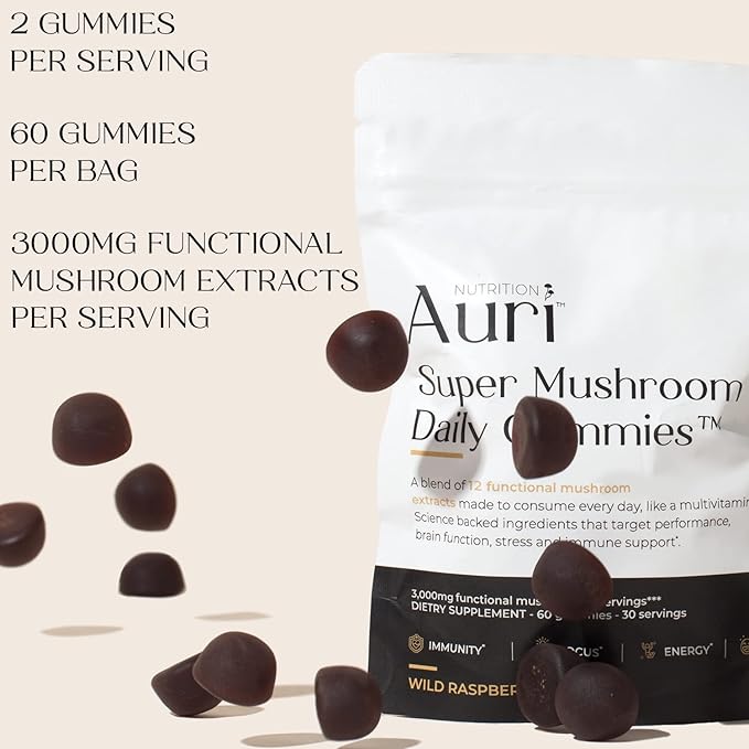 Auri Super Mushroom Daily Gummies — Immunity & Wellness Support