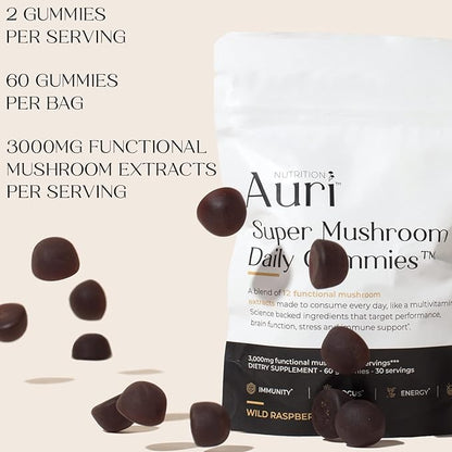 Auri Super Mushroom Daily Gummies — Immunity & Wellness Support