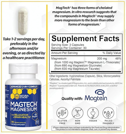 MagTech Magnesium Complex — Triple-Form Magnesium for Brain, Sleep & Relaxation (90 Capsules)