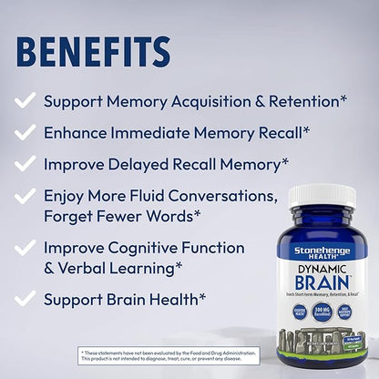 Stonehenge Health Dynamic Brain — Cognitive Nootropic & Memory Support (60 Capsules)