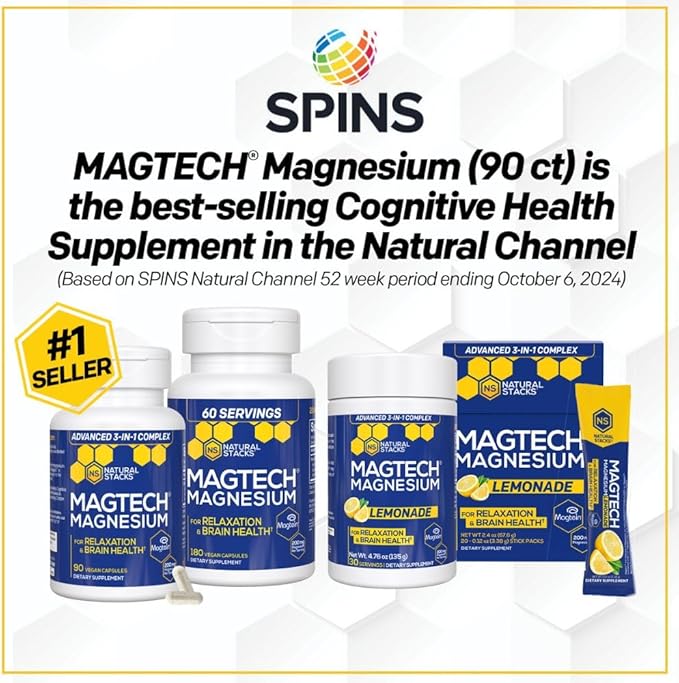 MagTech Magnesium Complex — Triple-Form Magnesium for Brain, Sleep & Relaxation (90 Capsules)