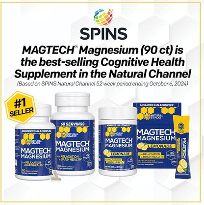 MagTech Magnesium Complex — Triple-Form Magnesium for Brain, Sleep & Relaxation (90 Capsules)