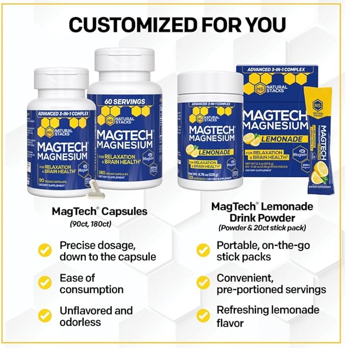 MagTech Magnesium Complex — Triple-Form Magnesium for Brain, Sleep & Relaxation (90 Capsules)