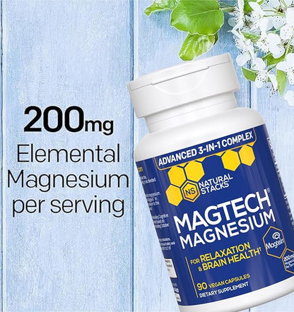 MagTech Magnesium Complex — Triple-Form Magnesium for Brain, Sleep & Relaxation (90 Capsules)
