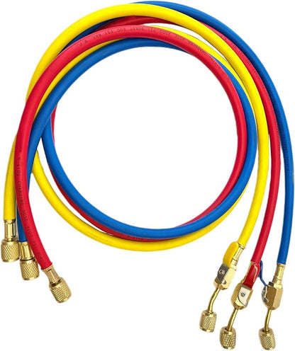 Yellow Jacket Refrigerant Charging Hose with Ball Valves — High-Pressure HVAC Manifold Hose