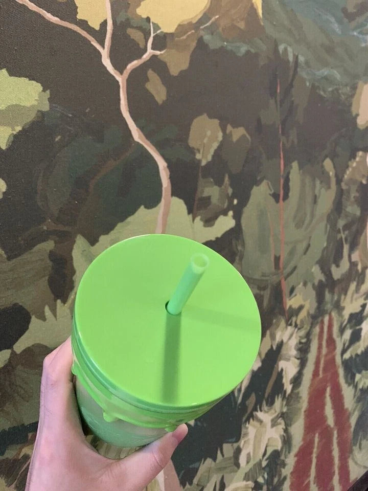 Neon Slime Green 24oz Party Tumbler Cup – Fluorescent Glow Drinkware