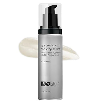 PCA SKIN Hyaluronic Acid Boosting Face Serum, Hyaluronic Acid Serum for Face Made with Niacinamide and Ceramides, Helps Reduce Fine Lines and Wrinkles and Delivers 24-Hour Moisturization, 1 oz Pump