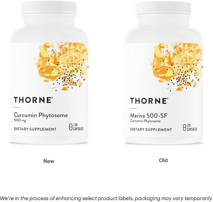 Thorne Curcumin Phytosome 1000 mg (Meriva®) — High Absorption Joint, Muscle & Brain Support — 120 Capsules