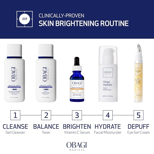 Obagi Professional C Serum 20%, Vitamin C Facial Serum with Concentrated 20% L Ascorbic Acid for Normal to Oily Skin, 1.0 Fl Oz Pack of 1