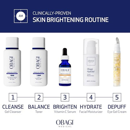 Obagi Professional C Serum 20%, Vitamin C Facial Serum with Concentrated 20% L Ascorbic Acid for Normal to Oily Skin, 1.0 Fl Oz Pack of 1