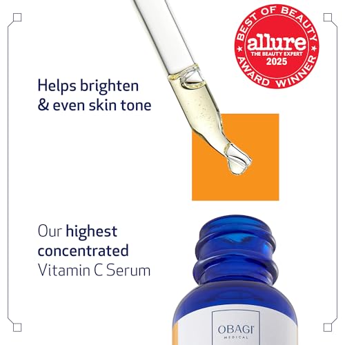 Obagi Professional C Serum 20%, Vitamin C Facial Serum with Concentrated 20% L Ascorbic Acid for Normal to Oily Skin, 1.0 Fl Oz Pack of 1