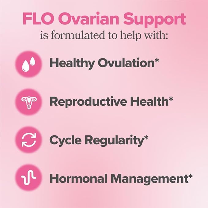 FLO Ovarian Health Support — Myo-Inositol + Hormonal Balance Formula (90 Vegan Capsules)