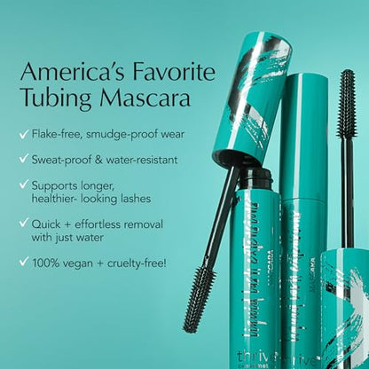 Thrive Causemetics Thrive Mascara, Liquid Lash Extensions Mascara, Tubing Mascara Lengthening, Volumizing & Curling, Smudge Proof, Washable, No Clumping or Flaking, Vegan, Brynn (Rich Black)