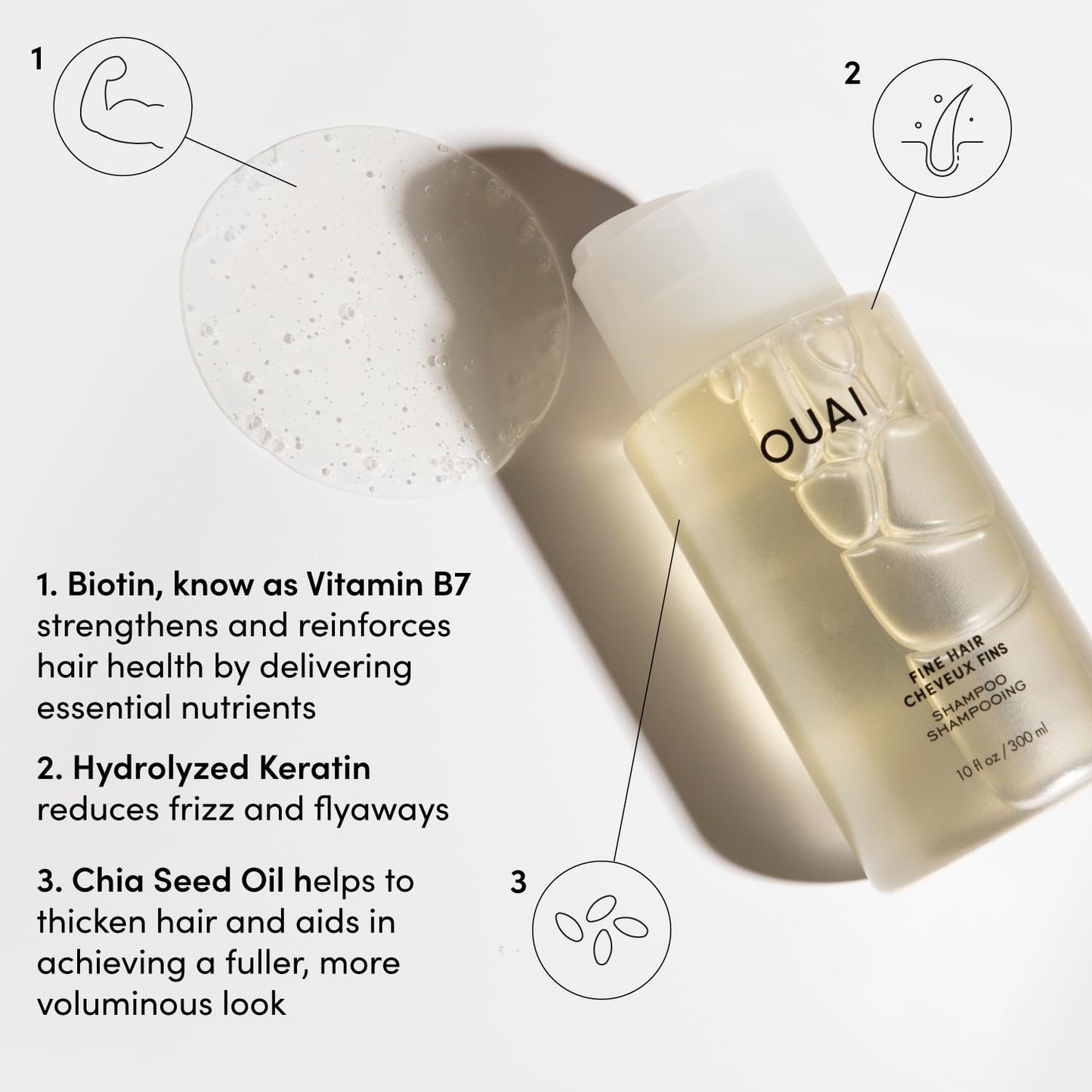 OUAI Fine Shampoo & Conditioner Set – Sulfate Free, 10 fl oz