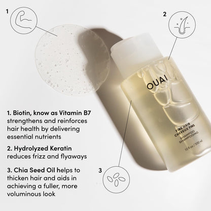 OUAI Fine Shampoo & Conditioner Set – Sulfate Free, 10 fl oz