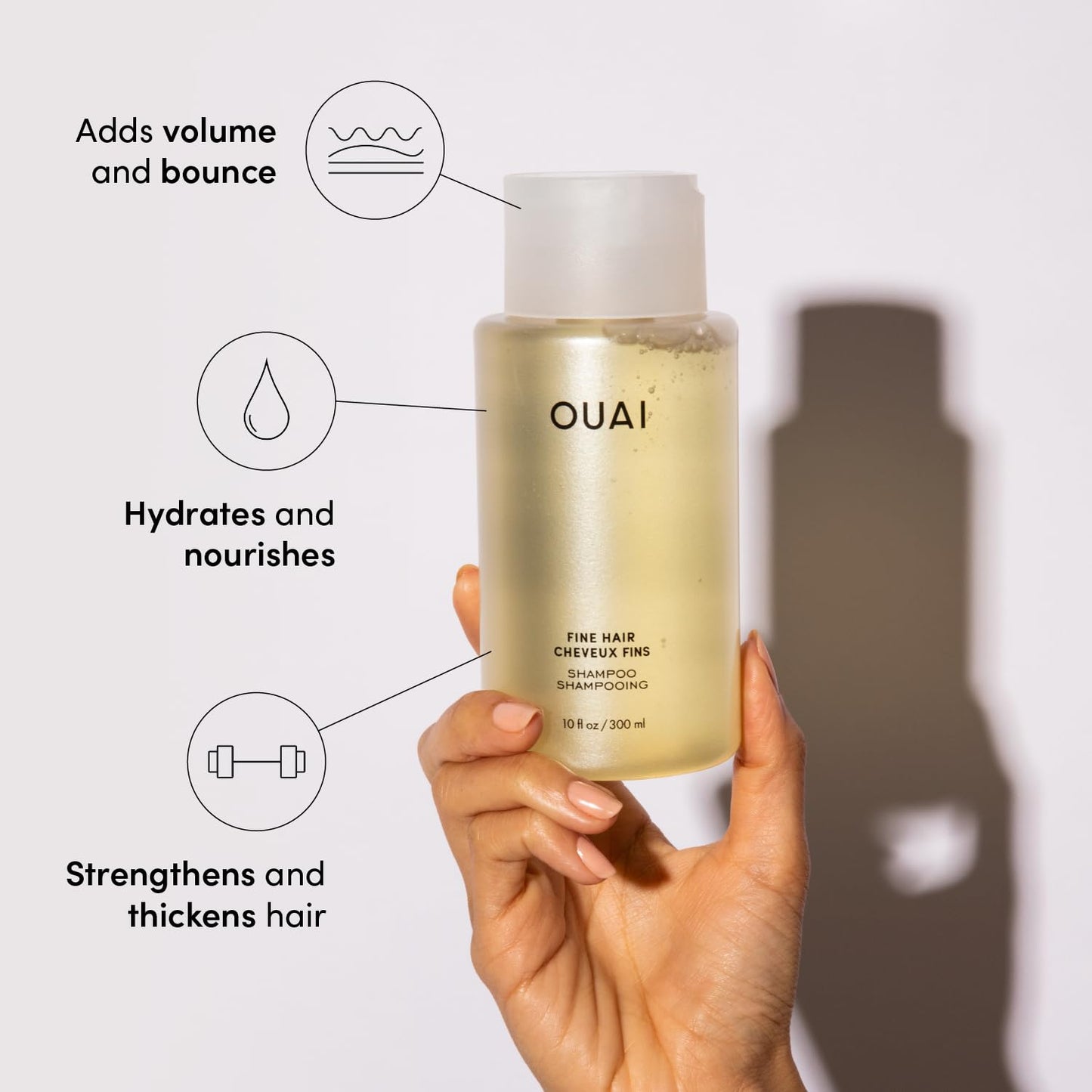 OUAI Fine Shampoo & Conditioner Set – Sulfate Free, 10 fl oz