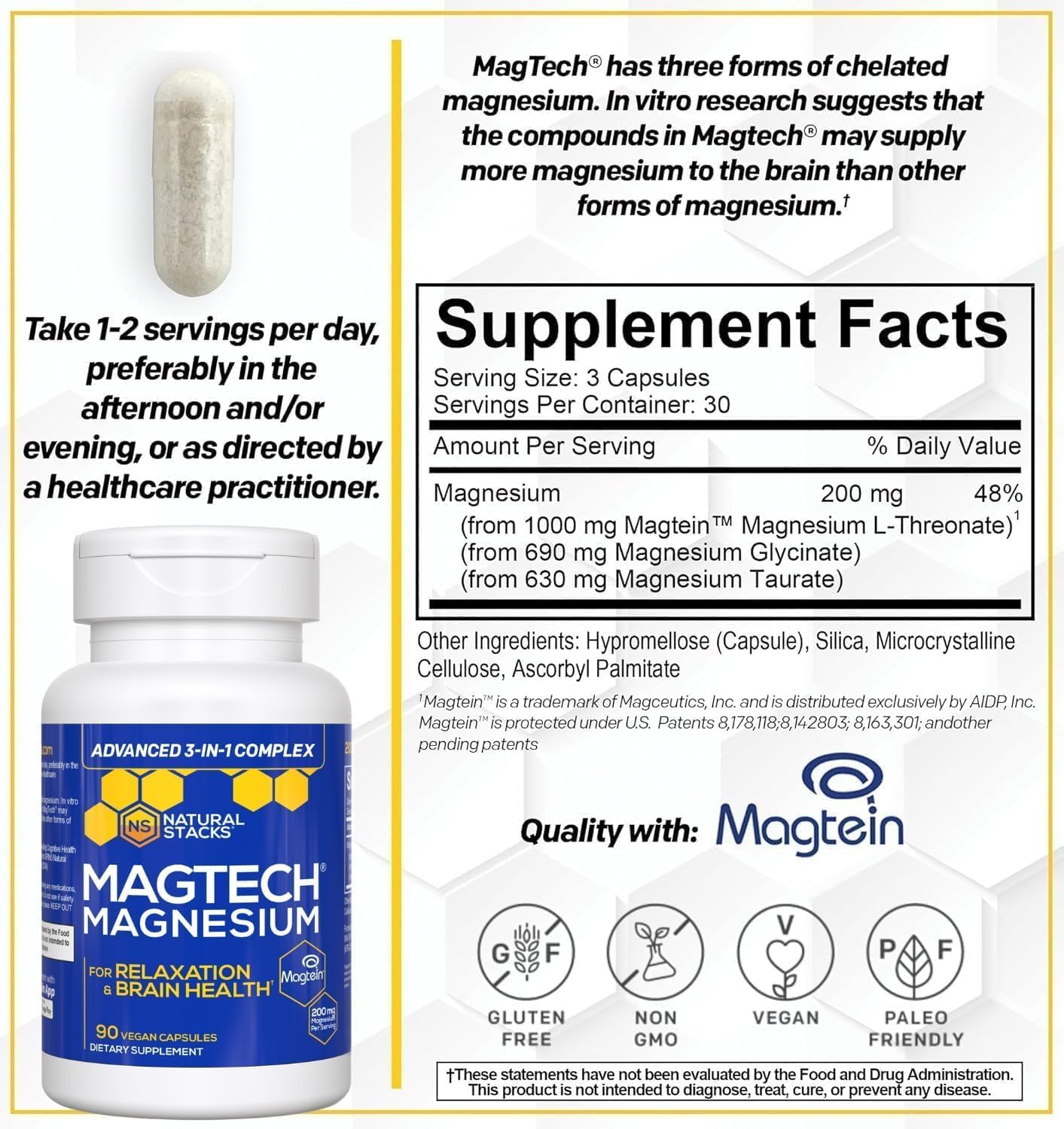 MagTech Magnesium Complex for Women & Men – 90 Capsules