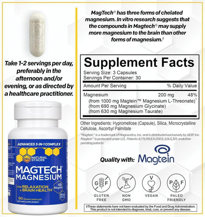 MagTech Magnesium Complex for Women & Men – 90 Capsules