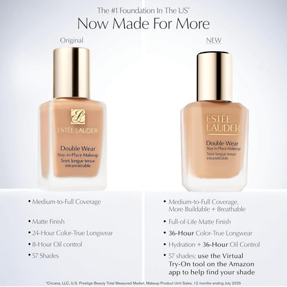 Estée Lauder Double Wear Foundation 1W1 Bone 1oz – Long-Wear Matte Makeup