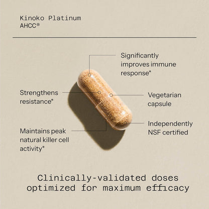 Quality of Life Kinoko Platinum AHCC Supplement – 60 Veggie Capsules