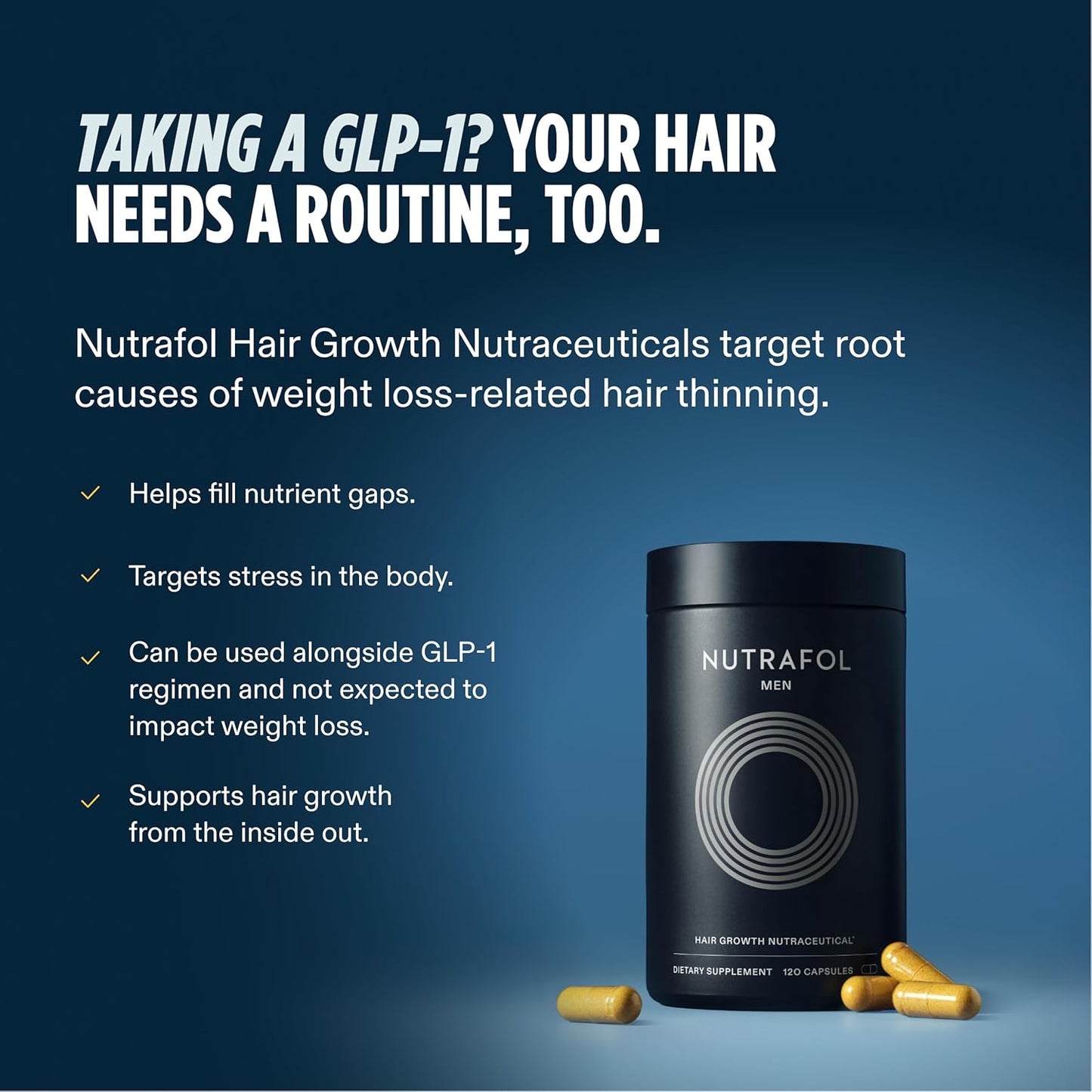 Nutrafol Men’s Hair Growth Supplements – 1 Month Supply