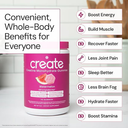 Create Creatine Monohydrate Gummies — Watermelon, 90 Gummies