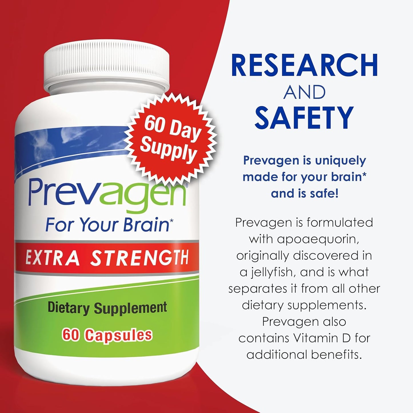 Prevagen Extra Strength 60 Capsules – 2 Month Supply