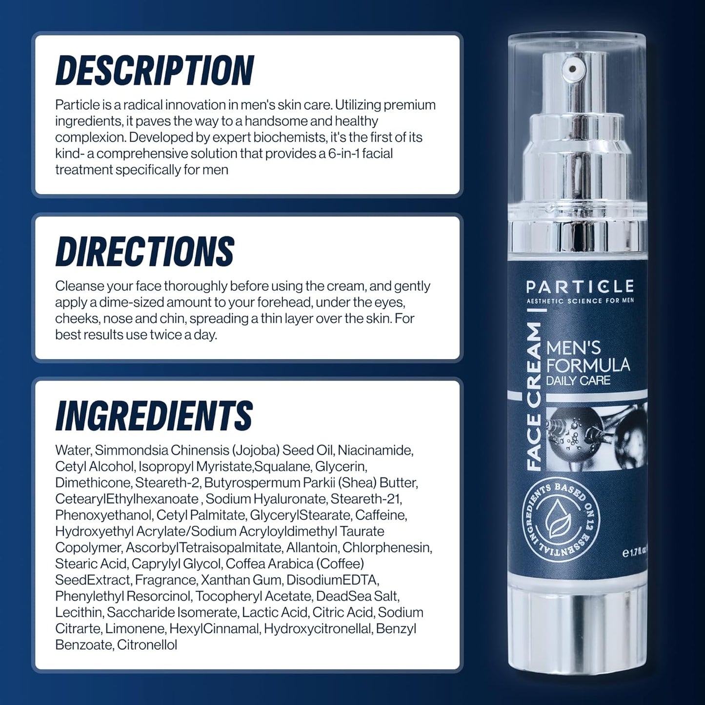 Particle 6-in-1 Face Cream for Men – 1.7 fl oz