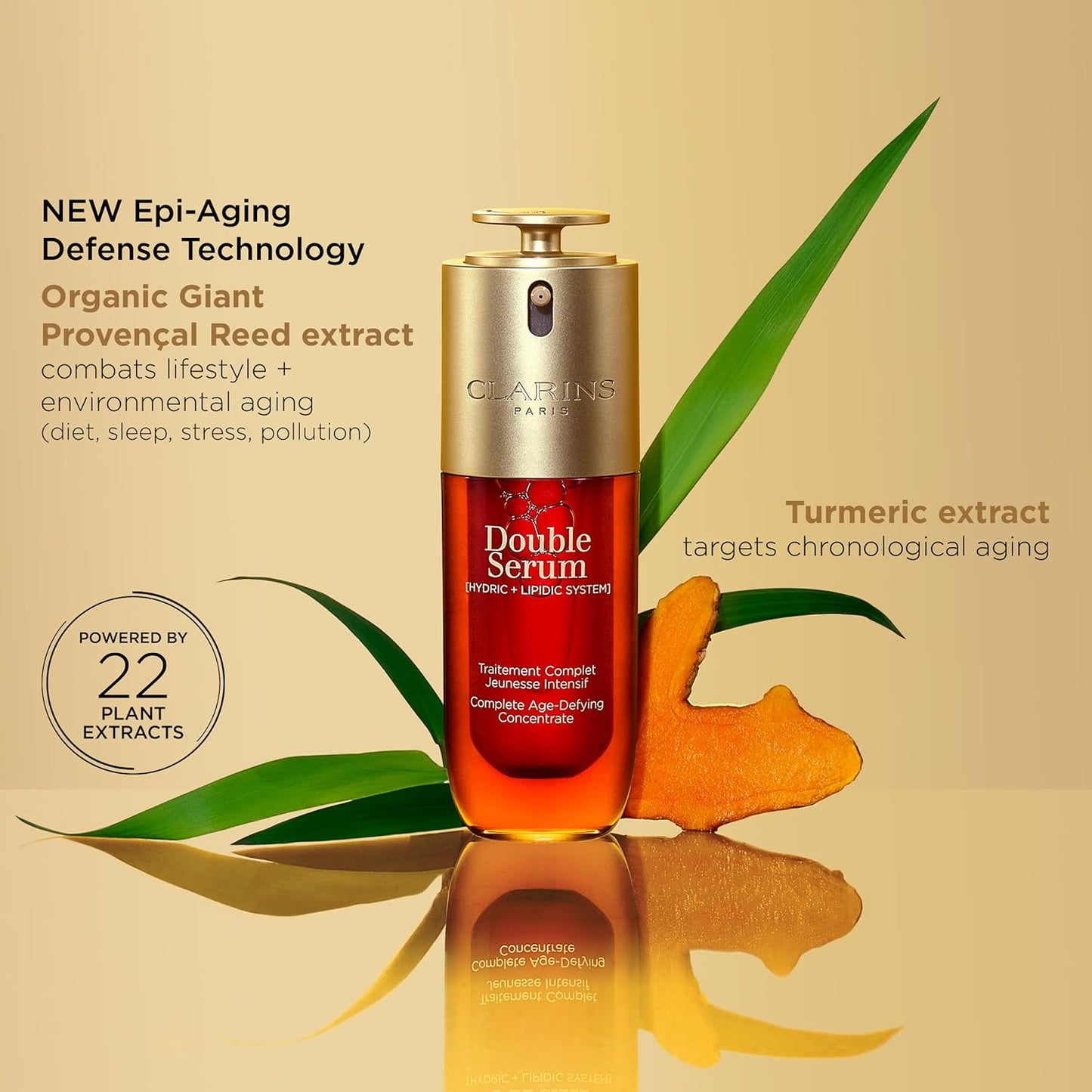 Clarins Double Serum Anti-Aging Face Serum 1.7 fl oz / 50 ml – Firming, Smoothing & Radiance Boost