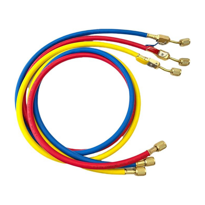 Yellow Jacket Refrigerant Charging Hose with Ball Valves — High-Pressure HVAC Manifold Hose