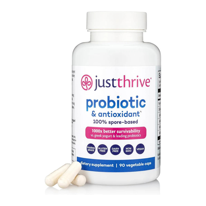 Just Thrive Probiotic & Antioxidant — Spore-Based Formula (90 Veggie Capsules)
