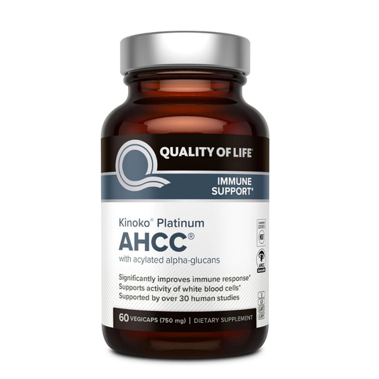 Kinoko Platinum AHCC 750 mg — Premium Immune Support (60 Veggie Capsules)