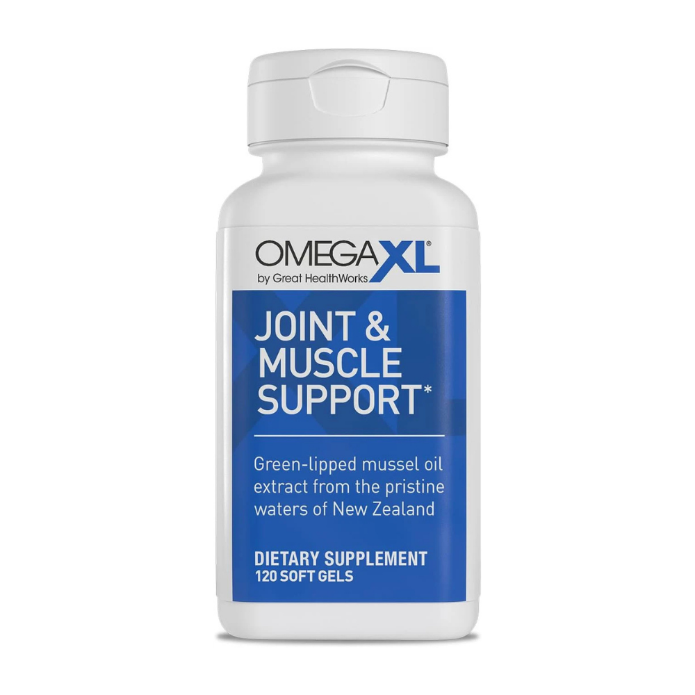 OmegaXL Joint Support Supplement – Natural Muscle & Joint Support, Green-Lipped Mussel Oil, Drug-Free Softgels (120 Count)