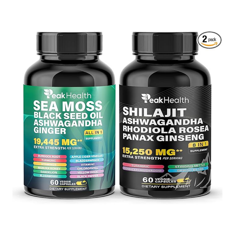 Shilajit & Ashwagandha Complex with Turmeric & Sea Moss — 60/60 Capsules