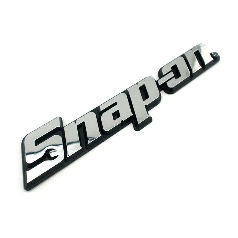 Snap-On Toolbox Logo Emblem Chrome Silver Badge Decal 8" Inch New